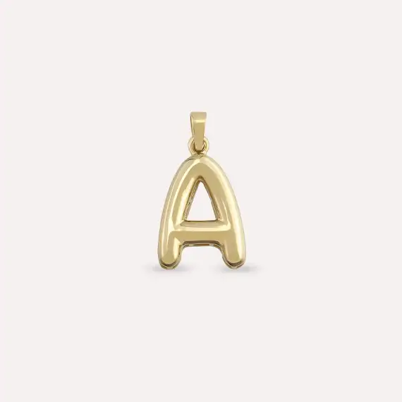 Balloon A Letter Yellow Gold Pendant/Charm - 1