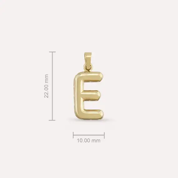 Balloon E Letter Yellow Gold Pendant/Charm - 3