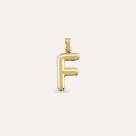 Balloon F Letter Yellow Gold Pendant/Charm - 1