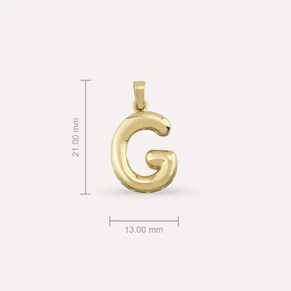 Balloon G Letter Yellow Gold Pendant/Charm - 3