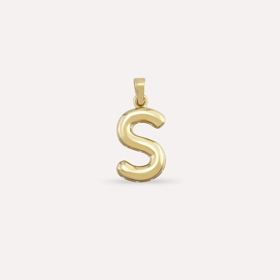 Balloon S Letter Yellow Gold Pendant/Charm - 