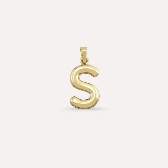 Balloon S Letter Yellow Gold Pendant/Charm - 1