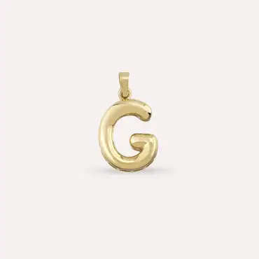 G Harf Balon Sarı Altın Kolye Ucu - Nev Jewellery (1)