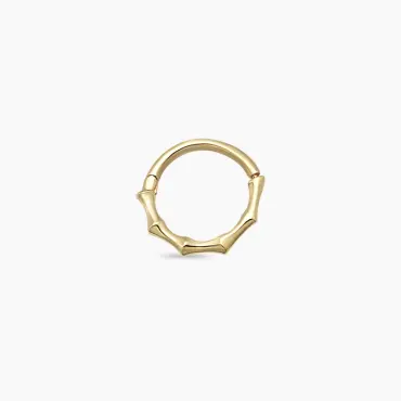 Bambu Sarı Altın Halka Piercing - Nev Jewellery (1)