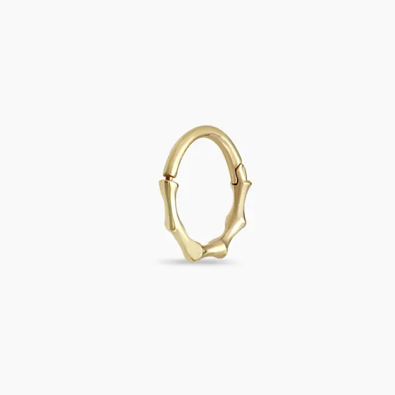 Bambu Yellow Gold Hoop Piercing - 6