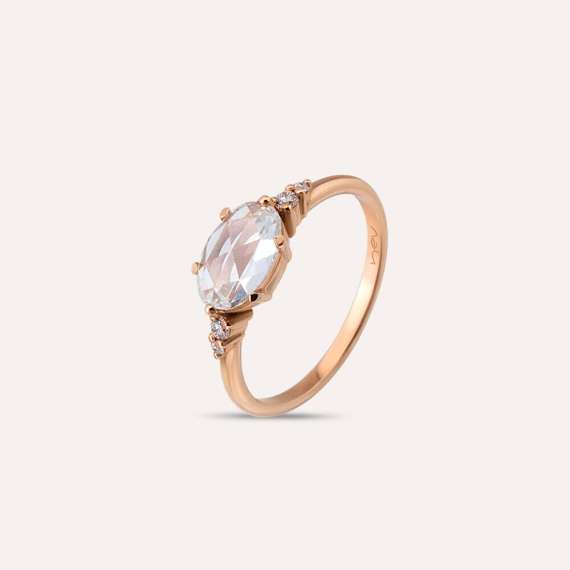 Barbara 0.88 CT Diamond and Rose Cut Diamond Ring - 3