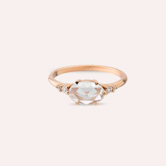 Barbara 0.88 CT Diamond and Rose Cut Diamond Ring - 5