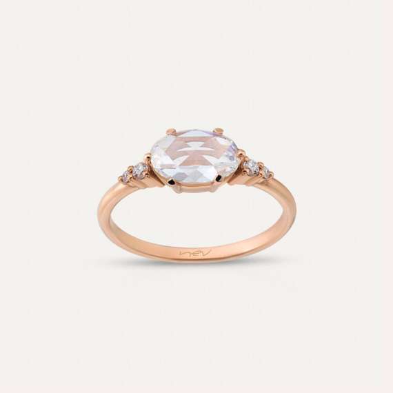 Barbara 0.88 CT Diamond and Rose Cut Diamond Ring - 1