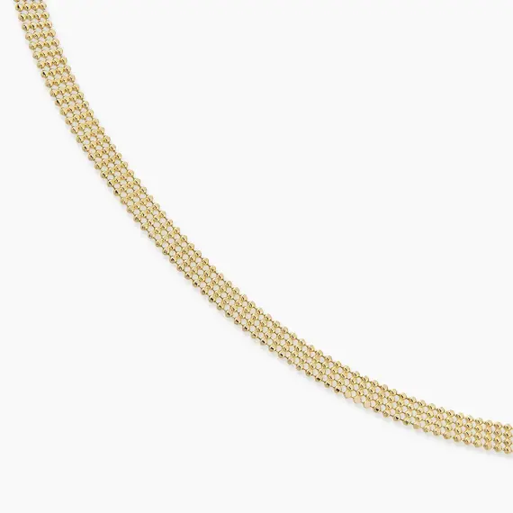 Beads Yellow Gold Italian Necklace - 4
