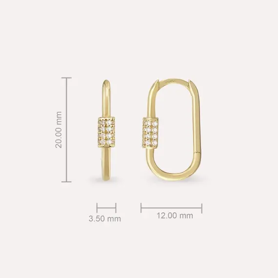 Beam Yellow Gold Hoop Earring - 3