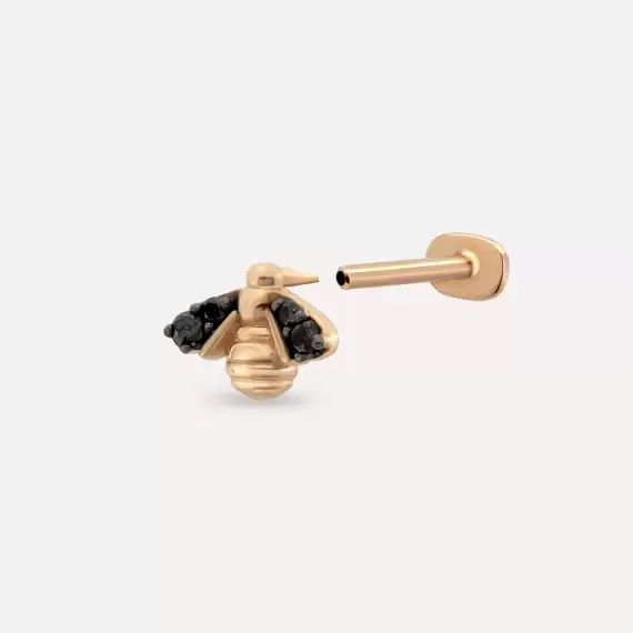 Bee Black Diamond Rose Gold Piercing - 5