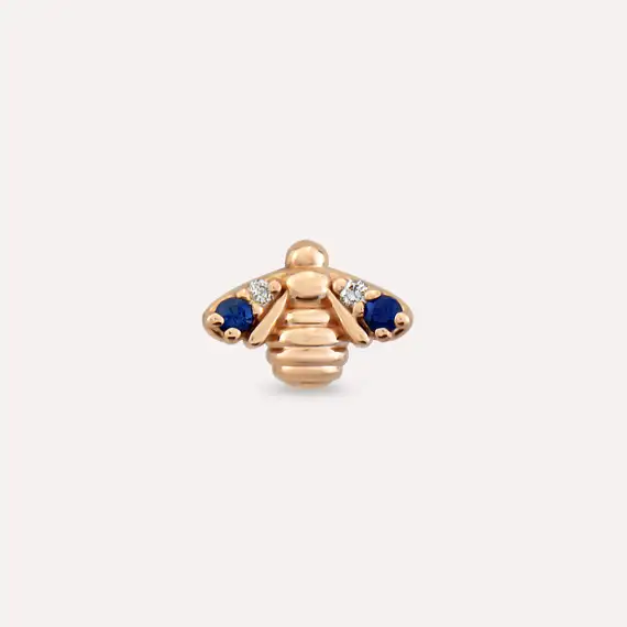 Bee Blue Sapphire and Diamond Rose Gold Piercing - 4