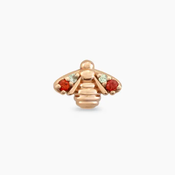 Bee Multicolor Sapphire Rose Gold Piercing - 4