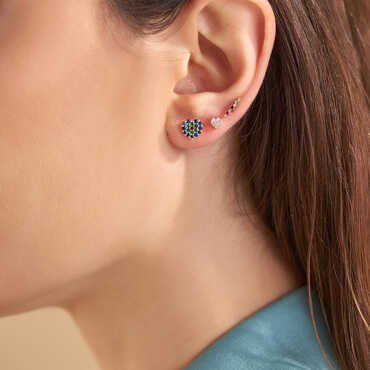 Beeline Colourful Rose Gold Single Earring - Nev Jewellery (1)