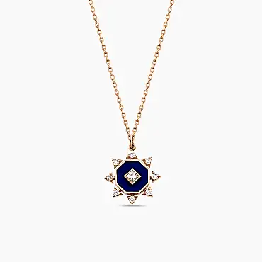 Bellatrix Pırlanta Taşlı ve Lacivert Mineli Kolye - Nev Jewellery (1)
