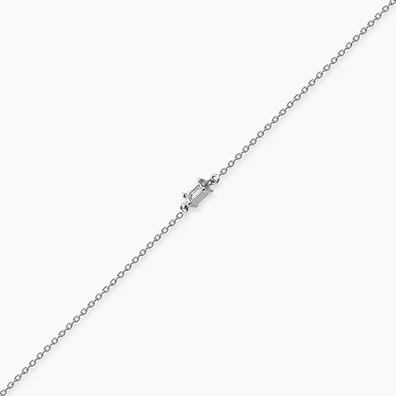 Bella 0.04 CT Baget Kesim Pırlanta Taşlı Beyaz Altın Bileklik - 4