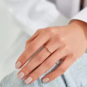 Beloved Pırlanta Taşlı Sarı Altın Yüzük - Nev Jewellery (1)