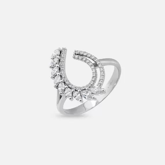 Benin Mini 0.52 CT Marquise Cut Diamond White Gold Ring - 1