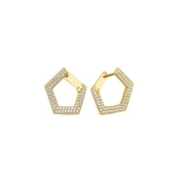 Beşgen Taşlı Küpe - NEV JEWELLERY (1)