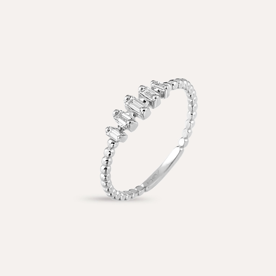 Bice 0.20 CT Baguette Cut Diamond White Gold Ring - 3