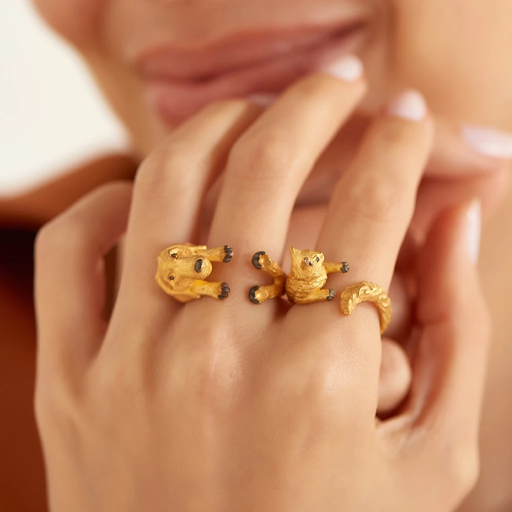 Gold dog outlet ring