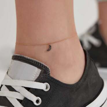 Black Moon 0.11 CT Black Diamond Rose Gold Anklet - Nev Jewellery (1)