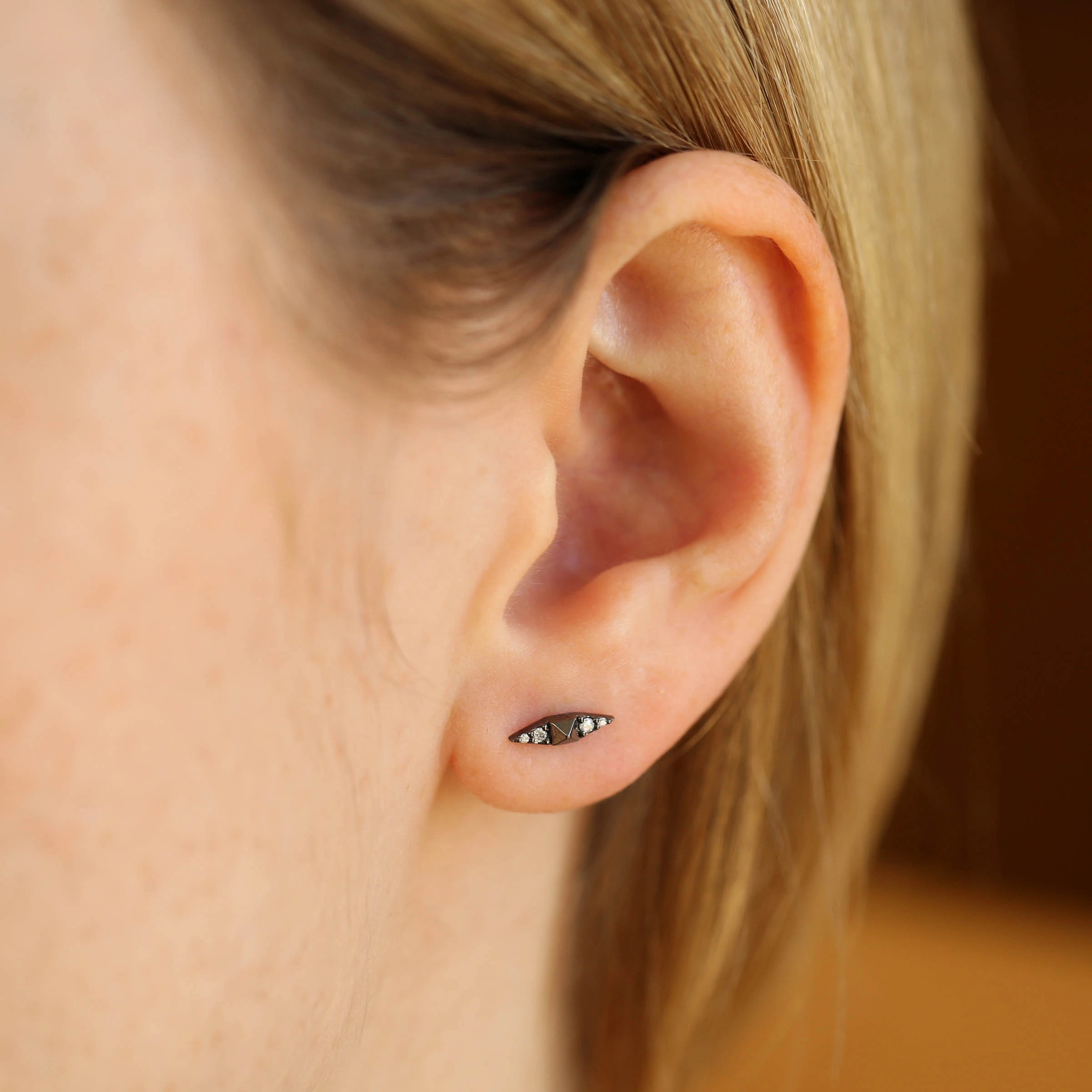 Black Spike 0.03 CT Diamond Single Earring - Nev Jewellery (1)