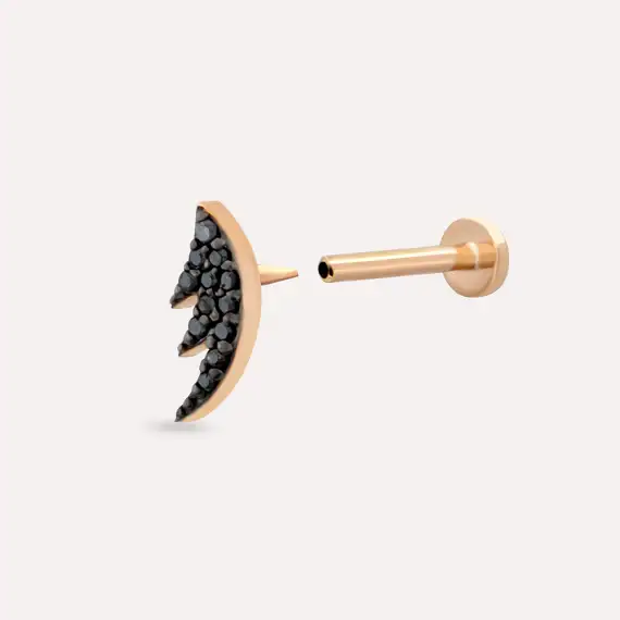 Black Wing Diamond Rose Gold Piercing - 4