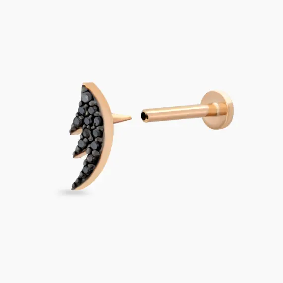 Black Wing Diamond Rose Gold Piercing - 4