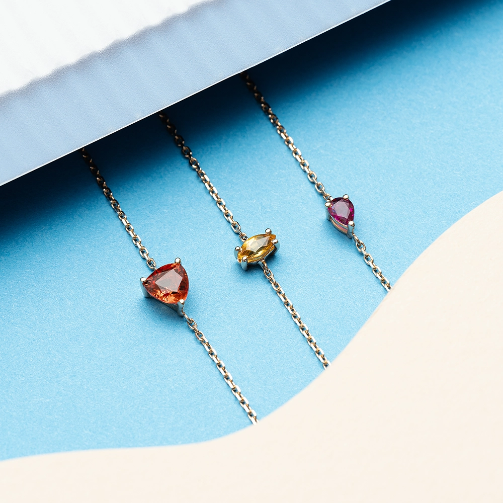 Blake 0.16 CT Pear Cut Pink Sapphire Rose Gold Bracelet - Nev Jewellery (1)