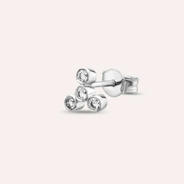 Bliss Four 0.14 CT Pırlanta Taşlı Mini Tek Küpe - Nev Jewellery