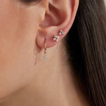 Bliss Frame 0.14 CT Diamond Rose Gold Mini Single Earring - Nev Jewellery (1)