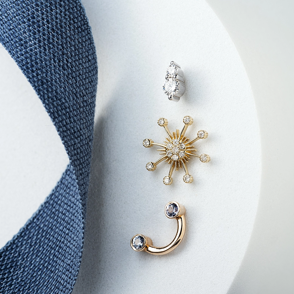 Bliss Two 0.07 CT Pırlanta Taşlı Rose Altın Mini Tek Küpe - Nev Jewellery (1)