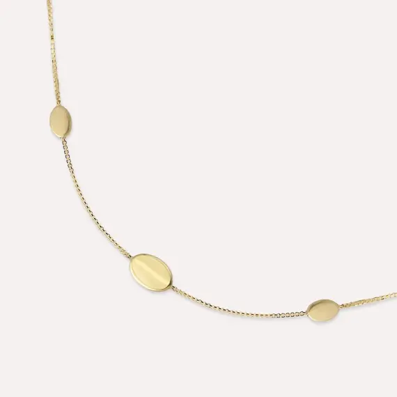 Blob Yellow Gold Necklace - 3