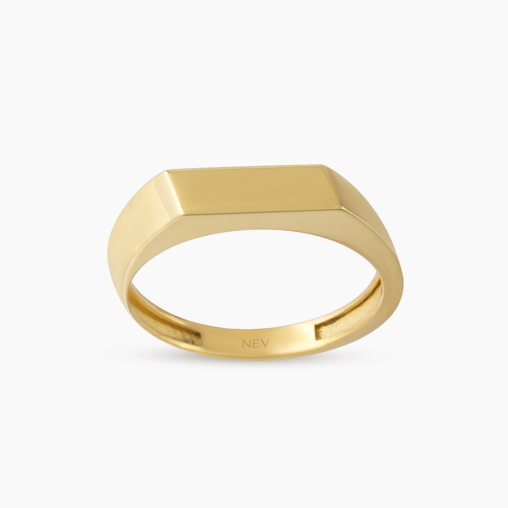 Bloc Sarı Altın Yüzük - Nev Jewellery (1)