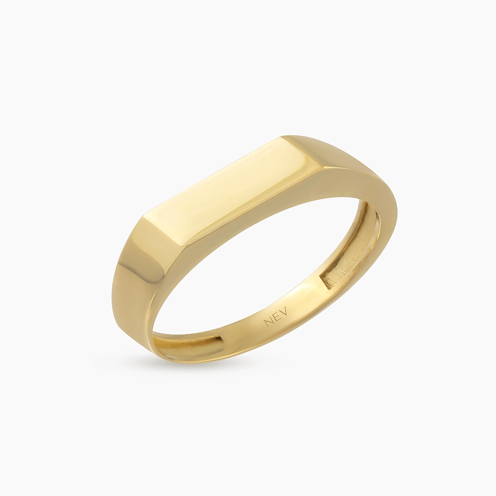 Bloc Yellow Gold Ring - 3