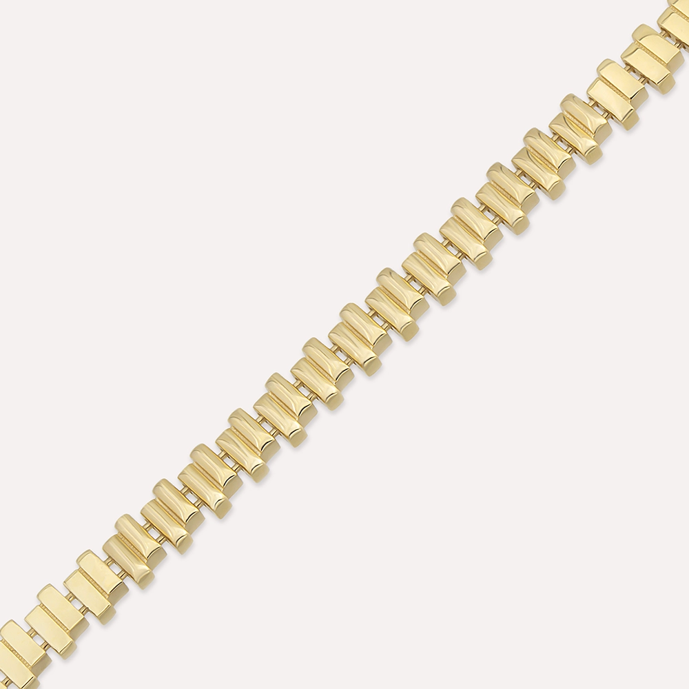 Block Yellow Gold Bracelet - 4