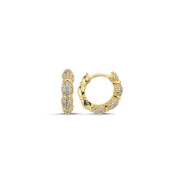 Boğumlu Halka Taşlı Küpe - NEV JEWELLERY