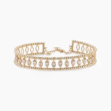 Boho 0.58 CT Baget Pırlanta Taşlı Rose Altın Bilezik - Nev Jewellery (1)