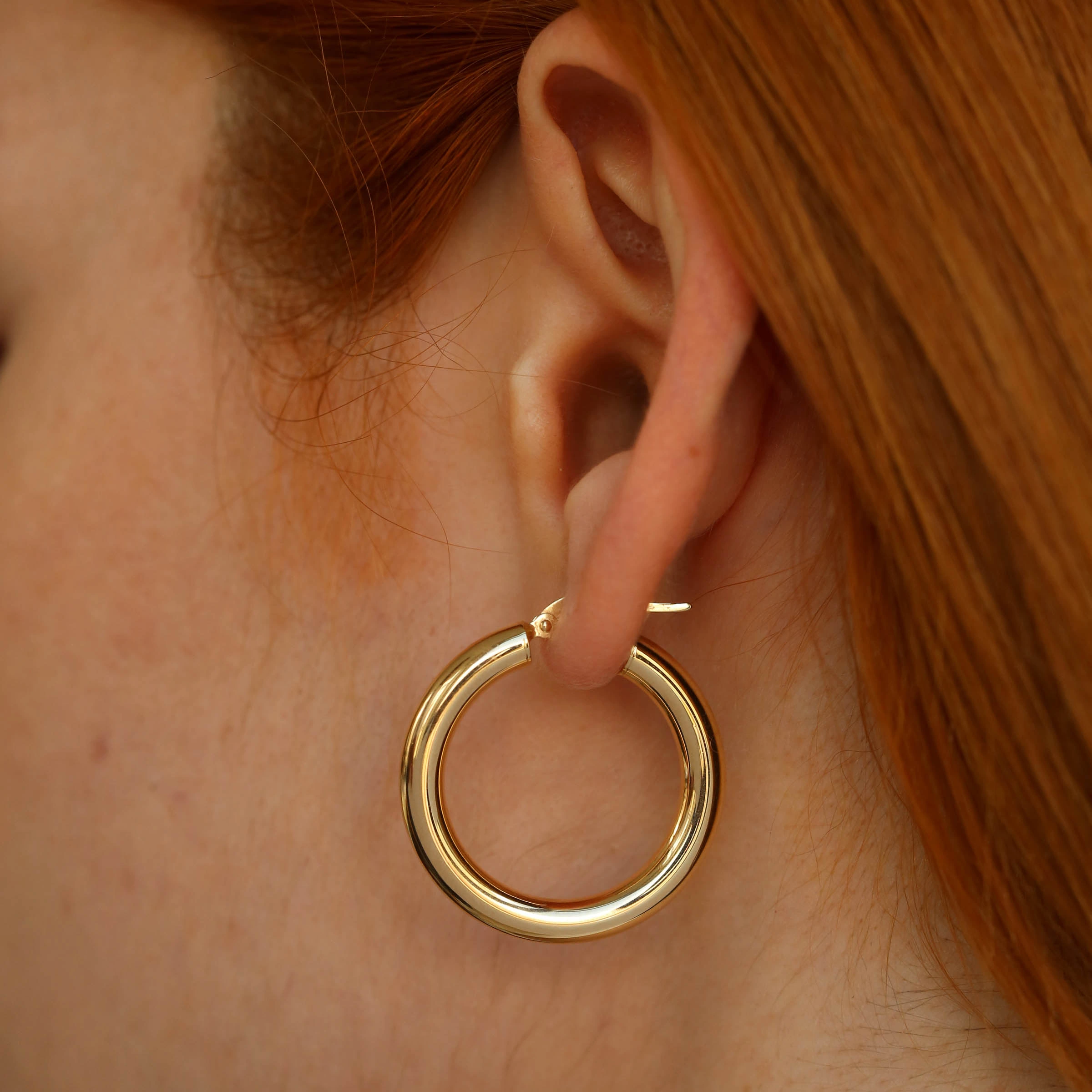 Bold Jr. Sarı Altın Halka Küpe - Nev Jewellery (1)