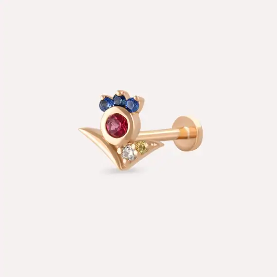 Bona Multicolor Sapphire and Diamond Rose Gold Piercing - 1