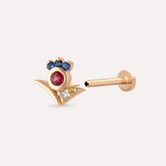 Bona Multicolor Sapphire and Diamond Rose Gold Piercing - 4