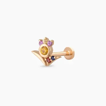 Bona Multicolor Sapphire Rose Gold Piercing - Nev Jewellery