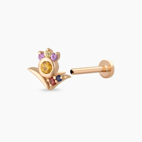 Bona Multicolor Sapphire Rose Gold Piercing - 4