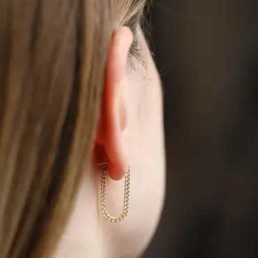 Bond Sarı Altın Küpe - Nev Jewellery (1)