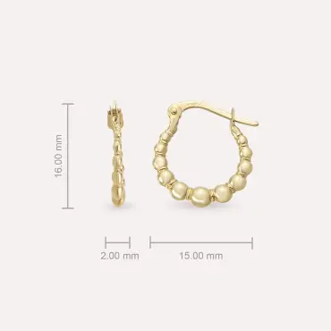 Bony II Sarı Altın Halka Küpe - Nev Jewellery (1)