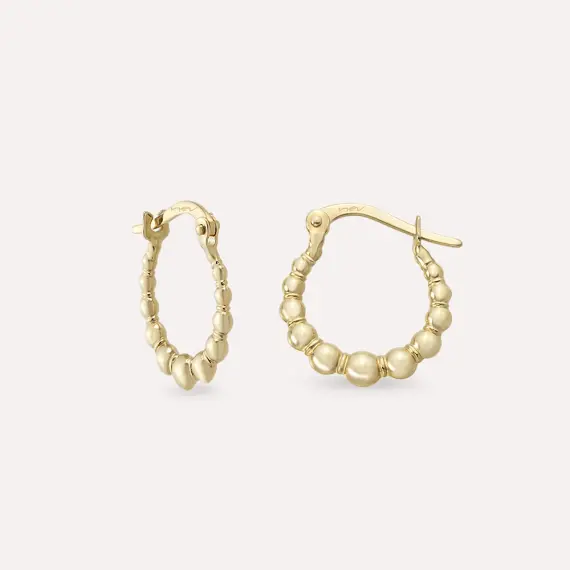 Bony II Yellow Gold Hoop Earring - 1