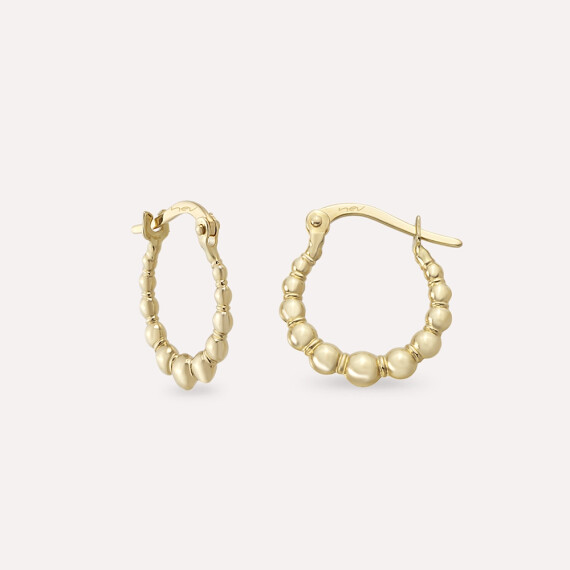Bony II Yellow Gold Hoop Earring - Nev Jewellery
