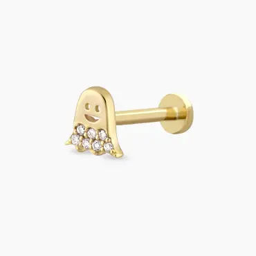 Boo Diamond Yellow Gold Piercing - Nev Jewellery (1)