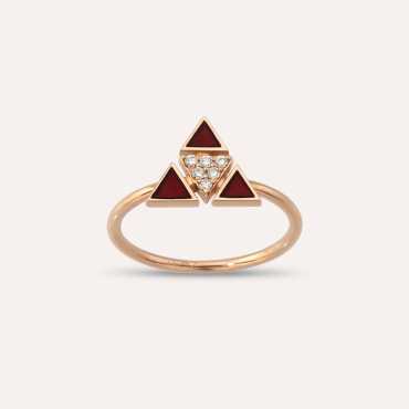 Boson 0.06 CT Diamond and Burgundy Enamel Ring - Nev Jewellery